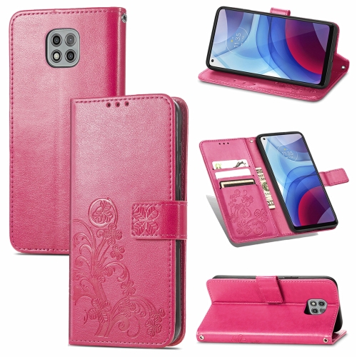 For Motorola Moto G Power 2021 Four-leaf Clasp Embossed Buckle Mobile Phone Protection Leather Case with Lanyard & Card Slot & Wallet & Bracket Function(Magenta)
For Motorola Moto G Power 2021 Four-leaf Clasp Embossed Buckle Mobile Phone Protection Leather Case with Lanyard & Card Slot & Wallet & Bracket Function(Magenta)