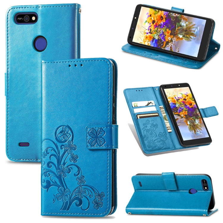 For Tecno POP 2F Four-leaf Clasp Embossed Buckle Mobile Phone Protection Leather Case with Lanyard & Card Slot & Wallet & Bracket Function(Blue)
For Tecno POP 2F Four-leaf Clasp Embossed Buckle Mobile Phone Protection Leather Case with Lanyard & Card Slot & Wallet & Bracket Function(Blue)