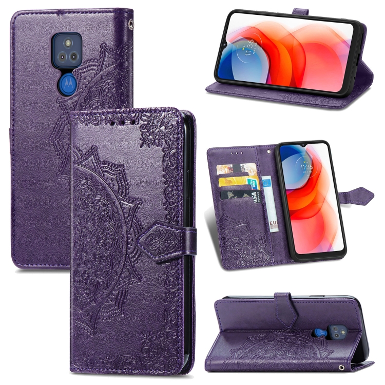 For Motorola Moto G Play 2021 Mandala Flower Embossed Horizontal Flip Leather Case with Holder & Three Card Slots & Wallet & Lanyard(Purple)
For Motorola Moto G Play 2021 Mandala Flower Embossed Horizontal Flip Leather Case with Holder & Three Card Slots & Wallet & Lanyard(Purple)