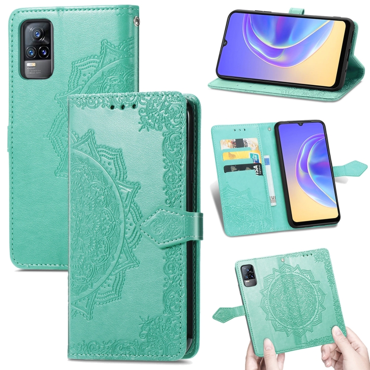 For vivo V21e 4G Mandala Flower Embossed Horizontal Flip Leather Case with Holder & Three Card Slots & Wallet & Lanyard(Green)
For vivo V21e 4G Mandala Flower Embossed Horizontal Flip Leather Case with Holder & Three Card Slots & Wallet & Lanyard(Green)