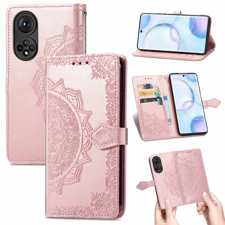 For Honor 50 Mandala Flower Embossed Horizontal Flip Leather Case with Holder & Three Card Slots & Wallet & Lanyard(Rose Gold)
For Honor 50 Mandala Flower Embossed Horizontal Flip Leather Case with Holder & Three Card Slots & Wallet & Lanyard(Rose Gold)