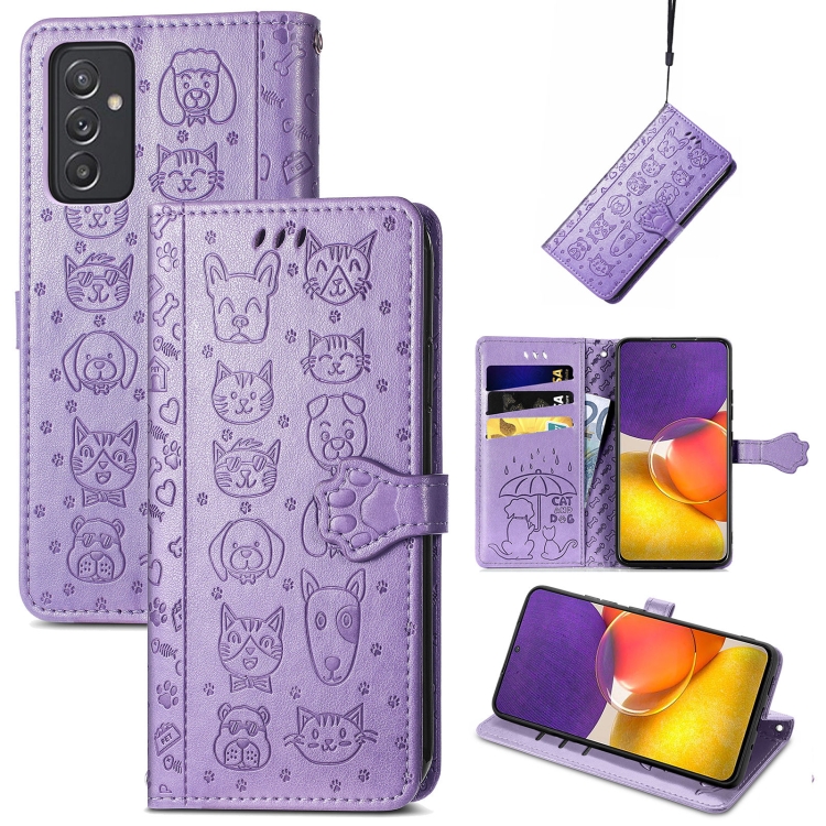 For Galaxy A82 5G Cute Cat and Dog Embossed Horizontal Flip Leather Case with Holder & Card Slots & Wallet & Lanyard(Purple)
For Galaxy A82 5G Cute Cat and Dog Embossed Horizontal Flip Leather Case with Holder & Card Slots & Wallet & Lanyard(Purple)
