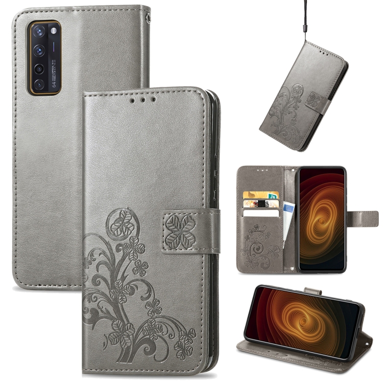 For ZTE AXON 20 5G Four-leaf Clasp Embossed Buckle Mobile Phone Protection Leather Case with Lanyard & Card Slot & Wallet & Bracket Function(Gray) 
For ZTE AXON 20 5G Four-leaf Clasp Embossed Buckle Mobile Phone Protection Leather Case with Lanyard & Card Slot & Wallet & Bracket Function(Gray)