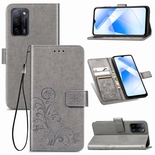 For OPPO A55 5G Four-leaf Clasp Embossed Buckle Mobile Phone Protection Leather Case with Lanyard & Card Slot & Wallet & Bracket Function(Gray)
For OPPO A55 5G Four-leaf Clasp Embossed Buckle Mobile Phone Protection Leather Case with Lanyard & Card Slot & Wallet & Bracket Function(Gray)