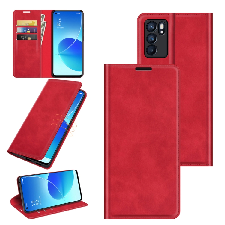 For OPPO Reno6 5G Retro-skin Business Magnetic Suction Leather Case with Holder & Card Slots & Wallet(Red)
For OPPO Reno6 5G Retro-skin Business Magnetic Suction Leather Case with Holder & Card Slots & Wallet(Red)
