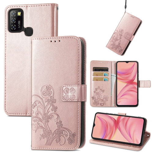 For Infinix Hot 10 Lite Four-leaf Clasp Embossed Buckle Mobile Phone Protection Leather Case with Lanyard & Card Slot & Wallet & Bracket Function(Rose Gold)
For Infinix Hot 10 Lite Four-leaf Clasp Embossed Buckle Mobile Phone Protection Leather Case with Lanyard & Card Slot & Wallet & Bracket Function(Rose Gold)