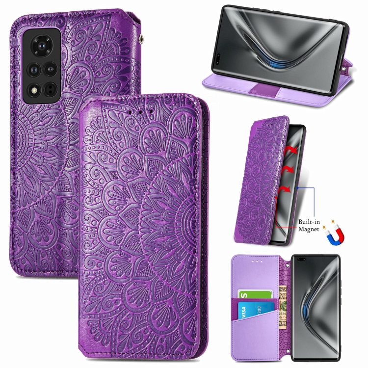 For Honor V40 5G Blooming Mandala Embossed Pattern Magnetic Horizontal Flip Leather Case with Holder & Card Slots & Wallet(Purple)
For Honor V40 5G Blooming Mandala Embossed Pattern Magnetic Horizontal Flip Leather Case with Holder & Card Slots & Wallet(Purple)