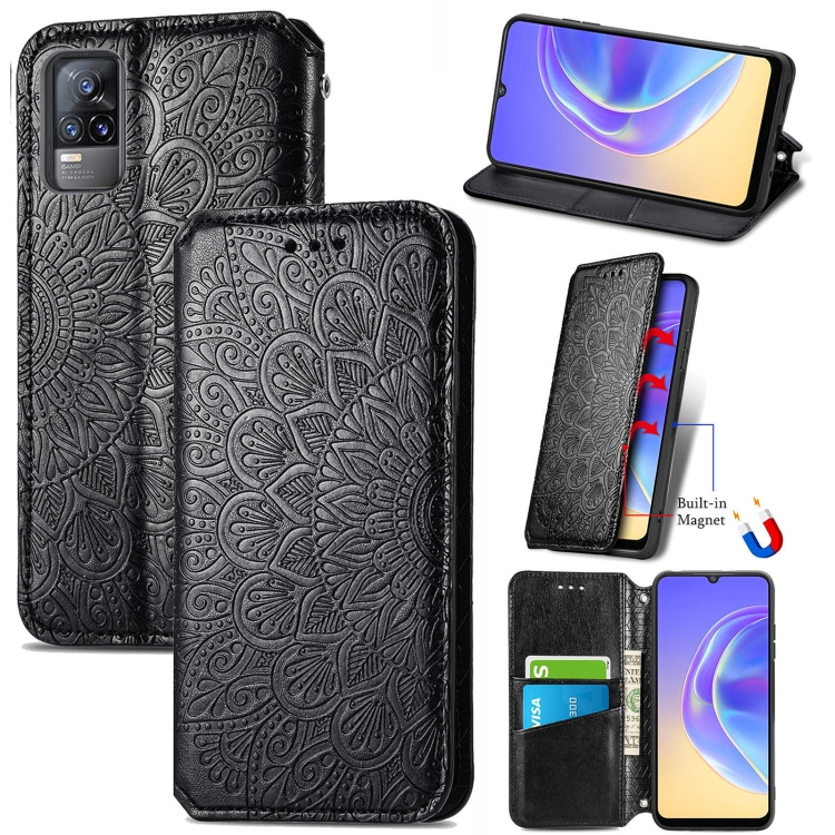 For vivo V21e 4G Blooming Mandala Embossed Pattern Magnetic Horizontal Flip Leather Case with Holder & Card Slots & Wallet(Black)
For vivo V21e 4G Blooming Mandala Embossed Pattern Magnetic Horizontal Flip Leather Case with Holder & Card Slots & Wallet(Black)
