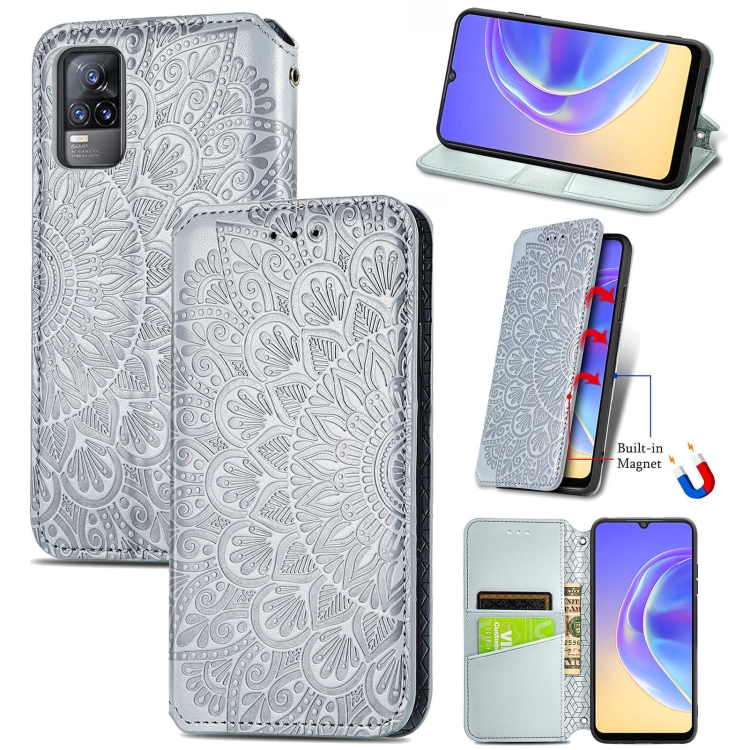 For vivo V21e 4G Blooming Mandala Embossed Pattern Magnetic Horizontal Flip Leather Case with Holder & Card Slots & Wallet(Grey)
For vivo V21e 4G Blooming Mandala Embossed Pattern Magnetic Horizontal Flip Leather Case with Holder & Card Slots & Wallet(Grey)