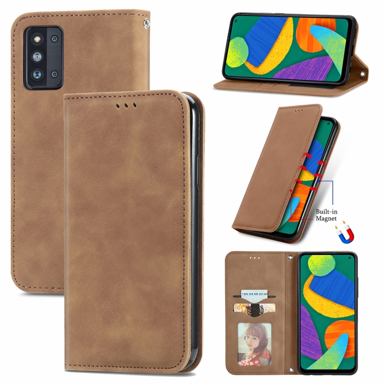 For Samsung Galaxy F52 Retro Skin Feel Business Magnetic Horizontal Flip Leather Case with Holder & Card Slots & Wallet & Photo Frame(Brwon)
For Samsung Galaxy F52 Retro Skin Feel Business Magnetic Horizontal Flip Leather Case with Holder & Card Slots & Wallet & Photo Frame(Brwon)