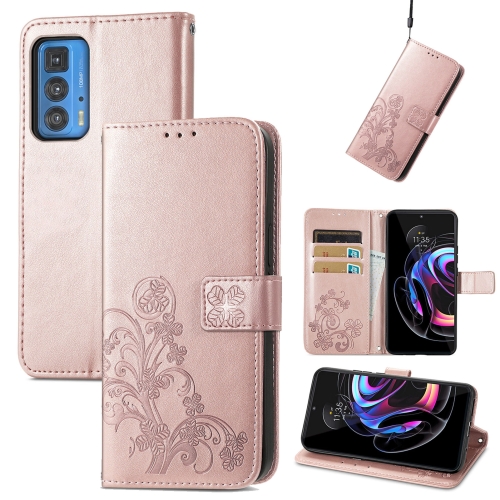 For Motorola Edge 20 Pro Four-leaf Clasp Embossed Buckle Mobile Phone Protection Leather Case with Lanyard & Card Slot & Wallet & Bracket Function(Rose Gold)
For Motorola Edge 20 Pro Four-leaf Clasp Embossed Buckle Mobile Phone Protection Leather Case with Lanyard & Card Slot & Wallet & Bracket Function(Rose Gold)