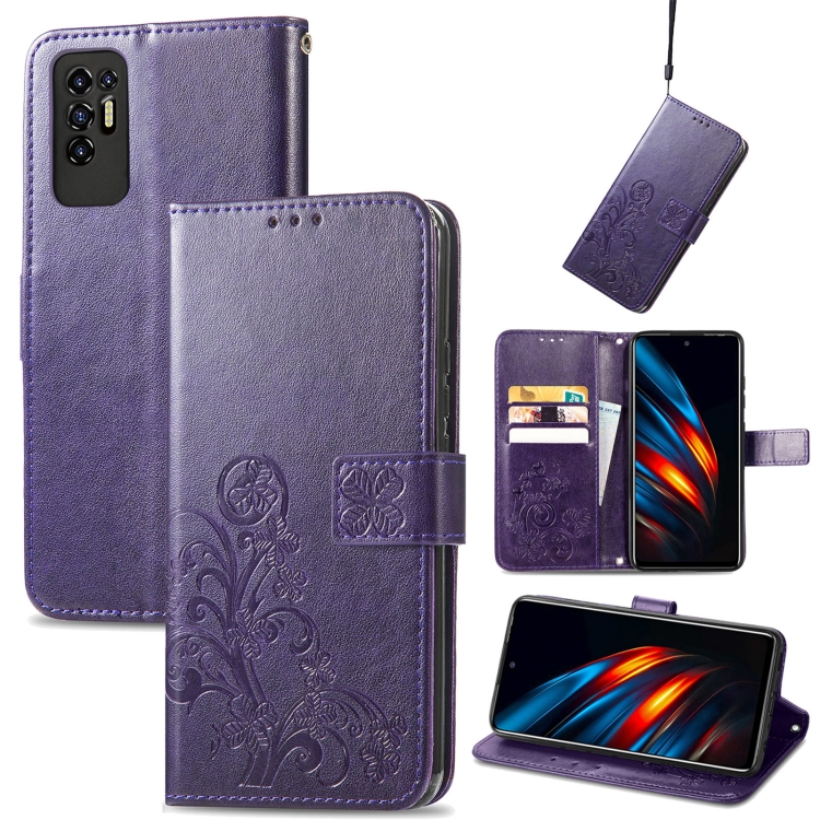 For Tecno Pova 2 Four-leaf Clasp Embossed Buckle Mobile Phone Protection Leather Case with Lanyard & Card Slot & Wallet & Bracket Function(Purple)
For Tecno Pova 2 Four-leaf Clasp Embossed Buckle Mobile Phone Protection Leather Case with Lanyard & Card Slot & Wallet & Bracket Function(Purple)