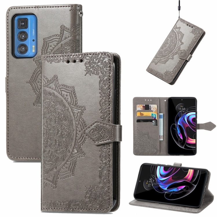 For Motorola Edge 20 Pro Mandala Embossing Pattern Horizontal Flip Leather Case with Holder & Card Slots & Wallet & Lanyard(Grey)
For Motorola Edge 20 Pro Mandala Embossing Pattern Horizontal Flip Leather Case with Holder & Card Slots & Wallet & Lanyard(Grey)