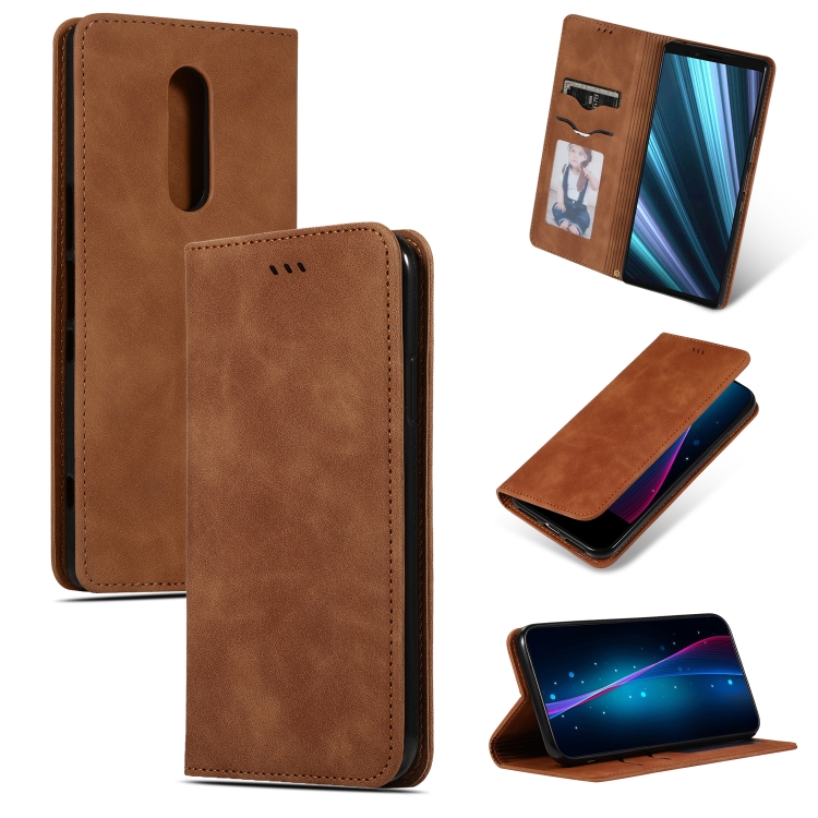Retro Skin Feel Business Magnetic Horizontal Flip Leather Case for Sony Xperia 1 & Xperia XZ4(Brown)
Retro Skin Feel Business Magnetic Horizontal Flip Leather Case for Sony Xperia 1 & Xperia XZ4(Brown)