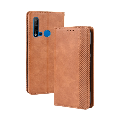 

Magnetic Buckle Retro Crazy Horse Texture Horizontal Flip Leather Case for Huawei P20 lite (2019) / Nova 5i, with Holder & Card Slots & Photo Frame(Brown)