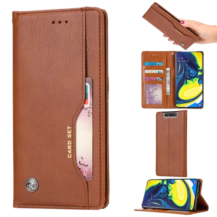 Knead Skin Texture Horizontal Flip Leather Case for Galaxy A80 / A90, with Photo Frame & Holder & Card Slots & Wallet(Brown)
Knead Skin Texture Horizontal Flip Leather Case for Galaxy A80 / A90, with Photo Frame & Holder & Card Slots & Wallet(Brown)