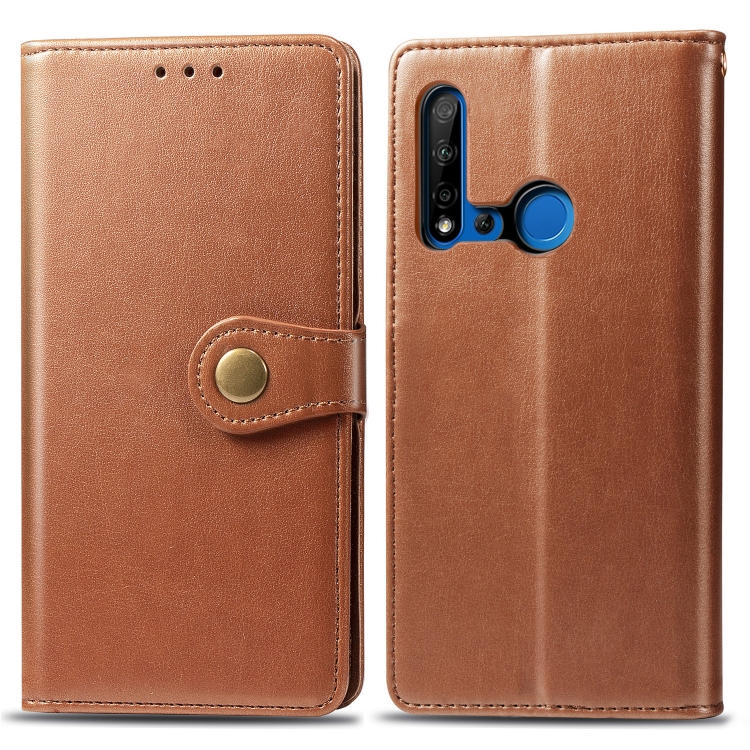 Retro Solid Color Leather Buckle Mobile Phone Protection Leather Case with Lanyard & Photo Frame & Card Slot & Wallet & Bracket Function for Huawei P20 lite 2019 / Nova 5i(Brown)
Retro Solid Color Leather Buckle Mobile Phone Protection Leather Case with Lanyard & Photo Frame & Card Slot & Wallet & Bracket Function for Huawei P20 lite 2019 / Nova 5i(Brown)