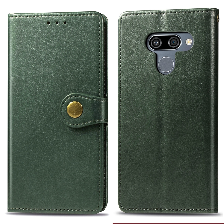 Retro Solid Color Leather Buckle Mobile Phone Protection Leather Case with Lanyard & Photo Frame & Card Slot & Wallet & Bracket Function for LG K50(Green)
Retro Solid Color Leather Buckle Mobile Phone Protection Leather Case with Lanyard & Photo Frame & Card Slot & Wallet & Bracket Function for LG K50(Green)