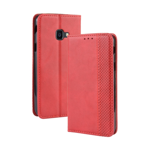 

Magnetic Buckle Retro Crazy Horse Texture Horizontal Flip Leather Case for Galaxy Xcover 4s / Xcover 4 , with Holder & Card Slots & Photo Frame(Red)