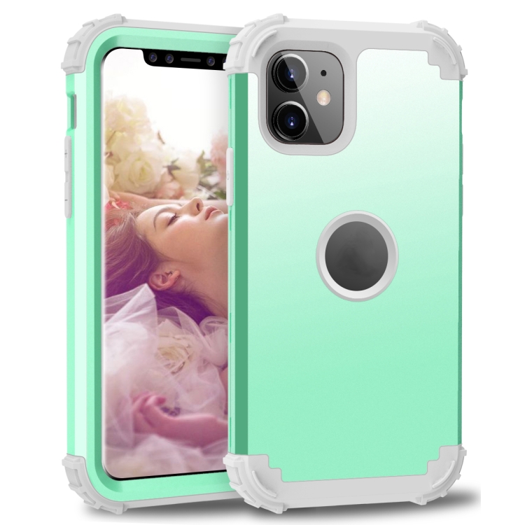 For iPhone 11 PC+ Silicone Three-piece Anti-drop Mobile Phone Protective Bback Cover(Green)
For iPhone 11 PC+ Silicone Three-piece Anti-drop Mobile Phone Protective Bback Cover(Green)