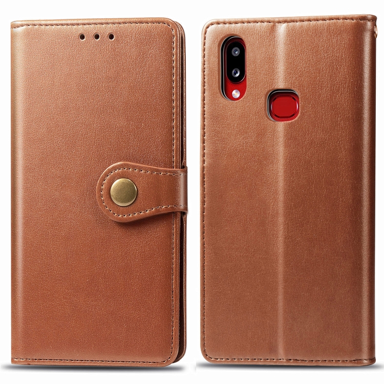 For Galaxy A10S Retro Solid Color Leather Buckle Phone Case with Lanyard & Photo Frame & Card Slot & Wallet & Stand Function(Brown)
For Galaxy A10S Retro Solid Color Leather Buckle Phone Case with Lanyard & Photo Frame & Card Slot & Wallet & Stand Function(Brown)