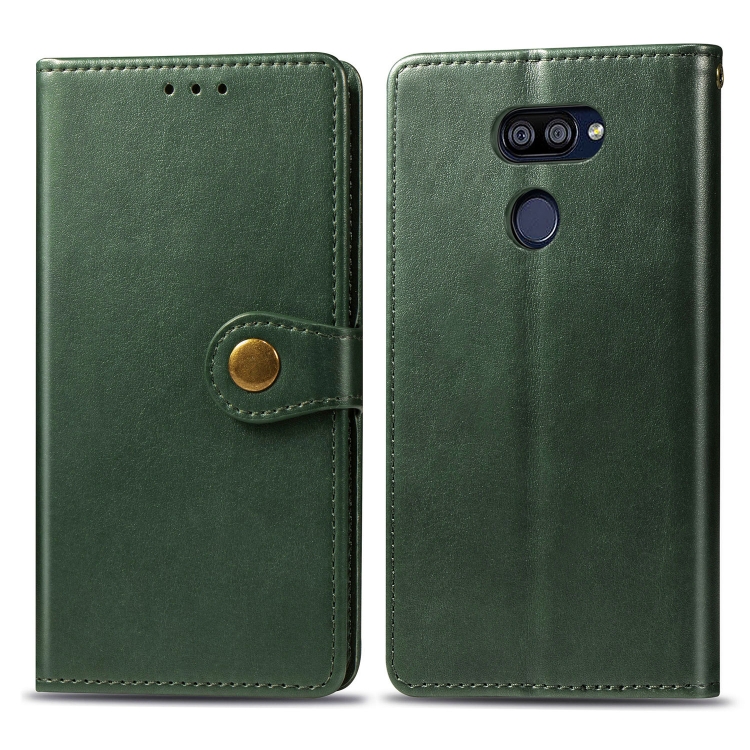 For LG K40S Retro Solid Color Leather Buckle Phone Case with Lanyard & Photo Frame & Card Slot & Wallet & Stand Function(Green)
For LG K40S Retro Solid Color Leather Buckle Phone Case with Lanyard & Photo Frame & Card Slot & Wallet & Stand Function(Green)