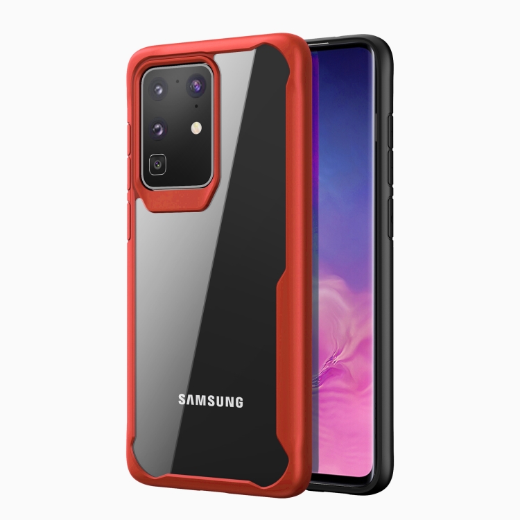 For Galaxy S20 Transparent PC + TPU Full Coverage Shockproof Protective Case(Red)
For Galaxy S20 Transparent PC + TPU Full Coverage Shockproof Protective Case(Red)