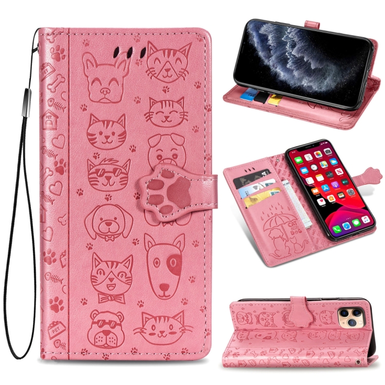 For iPhone 11 Pro Cute Cat and Dog Embossed Horizontal Flip PU Leather Case with Holder / Card Slot / Wallet / Lanyard(Pink)
For iPhone 11 Pro Cute Cat and Dog Embossed Horizontal Flip PU Leather Case with Holder / Card Slot / Wallet / Lanyard(Pink)