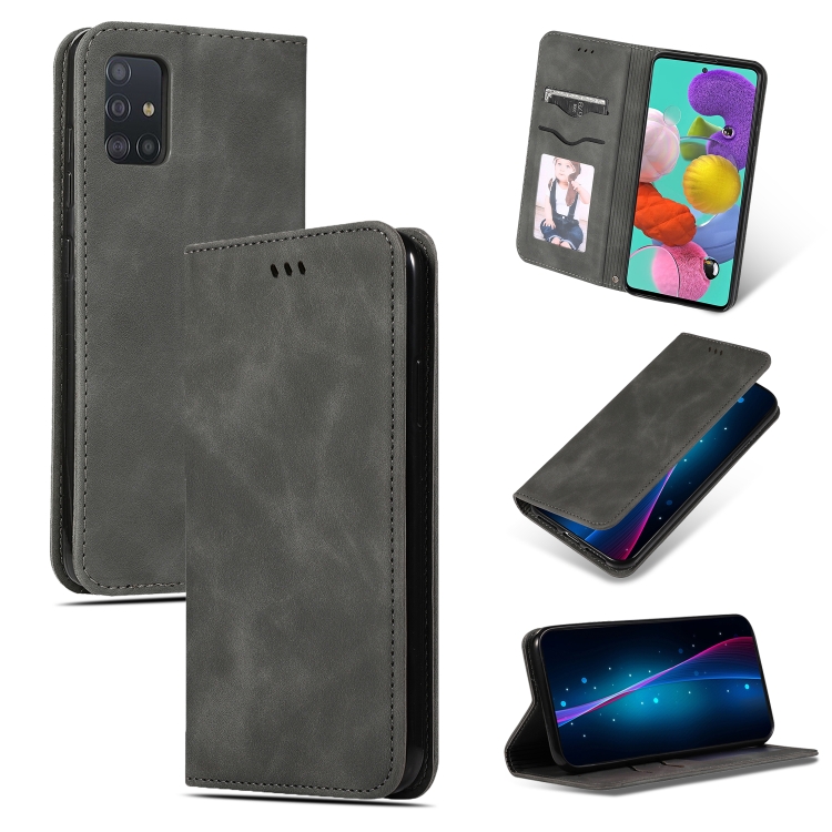 For Galaxy A51 Retro Skin Feel Business Magnetic Horizontal Flip Leather Case(Dark Grey)
For Galaxy A51 Retro Skin Feel Business Magnetic Horizontal Flip Leather Case(Dark Grey)