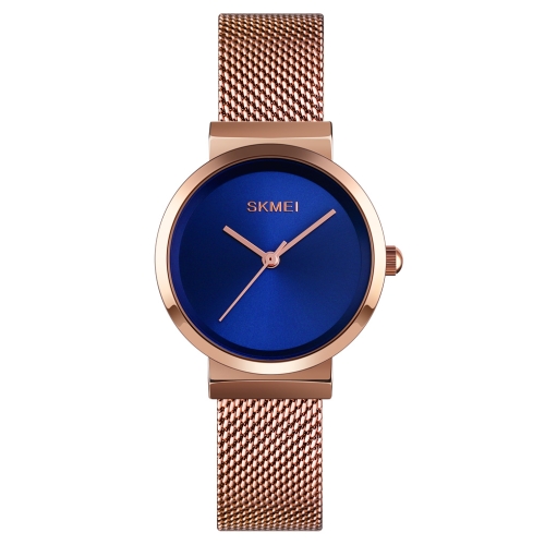 Skmei 1595 Fashion Elegant Scale Free Steel Mesh Belt Women's Watch Waterproof Business Student Quartz Watch Female(Rose Gold Blue)
Skmei 1595 Fashion Elegant Scale Free Steel Mesh Belt Women's Watch Waterproof Business Student Quartz Watch Female(Rose Gold Blue)