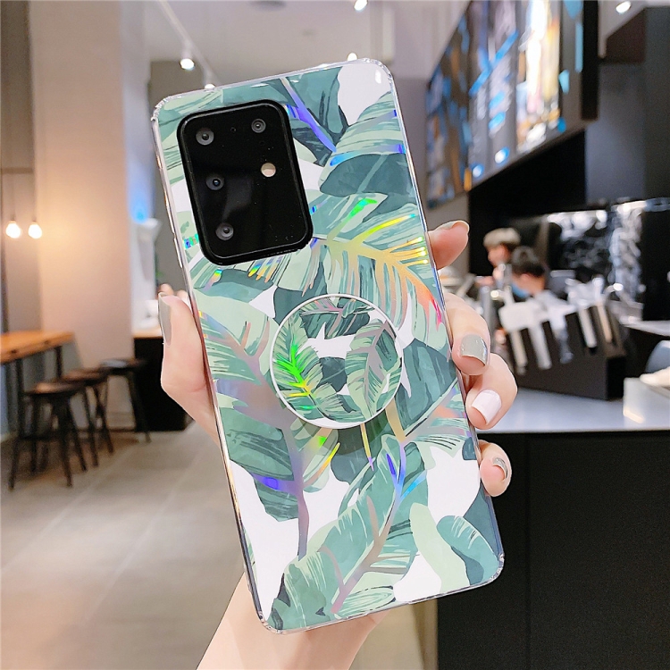 For Galaxy A71 Colorful Laser Flower Series IMD TPU Mobile Phone Case With Folding Stand(Banana Leaf KB1)
For Galaxy A71 Colorful Laser Flower Series IMD TPU Mobile Phone Case With Folding Stand(Banana Leaf KB1)