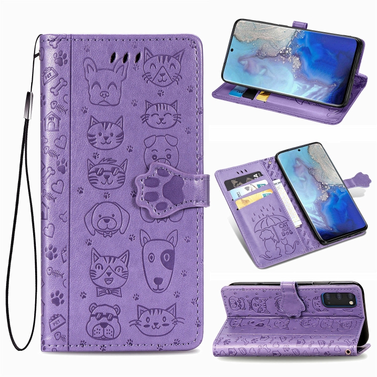 For Galaxy S20 Cute Cat and Dog Embossed Horizontal Flip Leather Case with Bracket / Card Slot / Wallet / Lanyard(Purple)
For Galaxy S20 Cute Cat and Dog Embossed Horizontal Flip Leather Case with Bracket / Card Slot / Wallet / Lanyard(Purple)