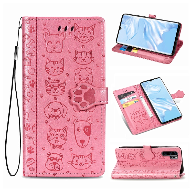 For Huawei P30 Pro Cute Cat and Dog Embossed Horizontal Flip Leather Case with Bracket / Card Slot / Wallet / Lanyard(Pink)
For Huawei P30 Pro Cute Cat and Dog Embossed Horizontal Flip Leather Case with Bracket / Card Slot / Wallet / Lanyard(Pink)