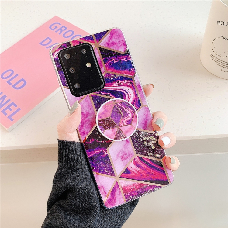 For Galaxy S20 Plus Plating Colorful Geometric Pattern Mosaic Marble TPU Mobile Phone Case with Folding Bracket(Magenta PF5) 
For Galaxy S20 Plus Plating Colorful Geometric Pattern Mosaic Marble TPU Mobile Phone Case with Folding Bracket(Magenta PF5)