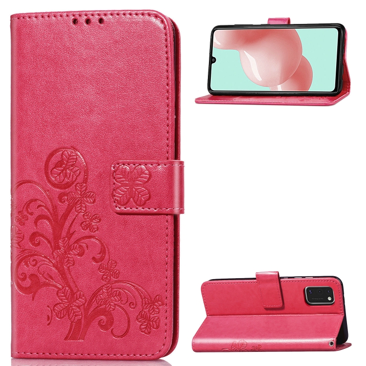 For Galaxy A41 Four-leaf Clasp Embossed Buckle PU Leather Case with Lanyard & Card Slot & Wallet & Holder(Magenta)
For Galaxy A41 Four-leaf Clasp Embossed Buckle PU Leather Case with Lanyard & Card Slot & Wallet & Holder(Magenta)