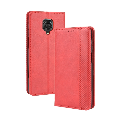 

For Xiaomi Redmi Note 9 Pro / Note 9s / Note 9 Pro Max Magnetic Buckle Retro Crazy Horse Texture Horizontal Flip Leather Case with Holder & Card Slots & Photo Frame(Red)