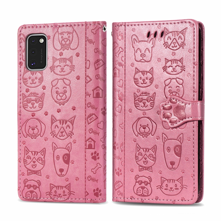 For Galaxy A41 Cute Cat and Dog Embossed Horizontal Flip Leather Case with Bracket / Card Slot / Wallet / Lanyard(Pink)
For Galaxy A41 Cute Cat and Dog Embossed Horizontal Flip Leather Case with Bracket / Card Slot / Wallet / Lanyard(Pink)
