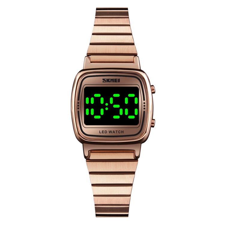 SKMEI 1543 Fashion Simple Green Luminous Female LED Electronic Watch Steel Strap Watch(Rose Gold)
SKMEI 1543 Fashion Simple Green Luminous Female LED Electronic Watch Steel Strap Watch(Rose Gold)