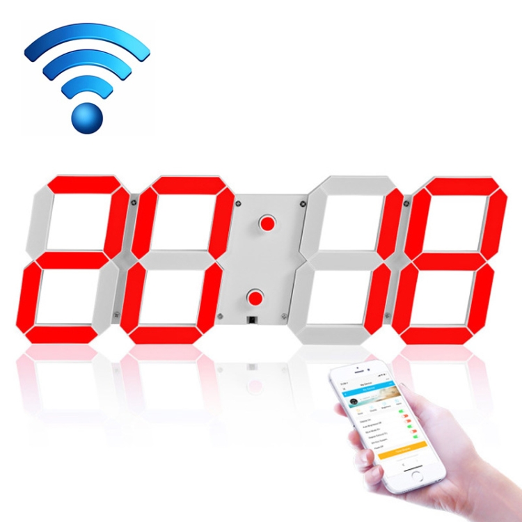 LED Digital Clock Living Room Wall Clock Creative WIFI Clock US Plug, Style:4 Bit WIFI, Color:Hollow Red 
LED Digital Clock Living Room Wall Clock Creative WIFI Clock US Plug, Style:4 Bit WIFI, Color:Hollow Red