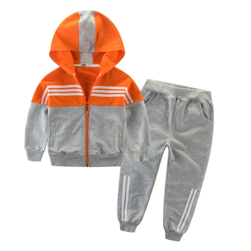 Spring and Autumn Boys Sportswear Set Striped Long Sleeve Zipper Hooded Top + Pants, Size:120cm(Grey and Orange)
Spring and Autumn Boys Sportswear Set Striped Long Sleeve Zipper Hooded Top + Pants, Size:120cm(Grey and Orange)