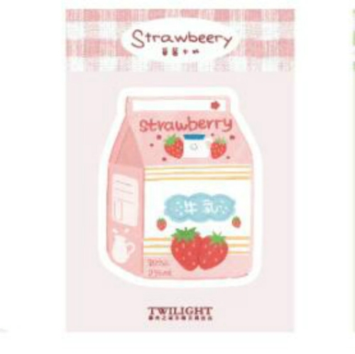 

2 PCS Love Eat Drink Series Beverages Canned Foods Creative Fresh Message Memo Memo Note Paper(Strawberry Milk)