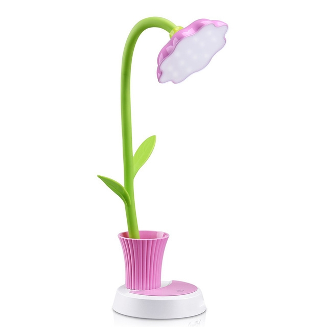 Touch Switch Dimmable Rechargeable Sun Flower Children Learning Desk Lamp with Pen Holder, Body Color:Pink
Touch Switch Dimmable Rechargeable Sun Flower Children Learning Desk Lamp with Pen Holder, Body Color:Pink