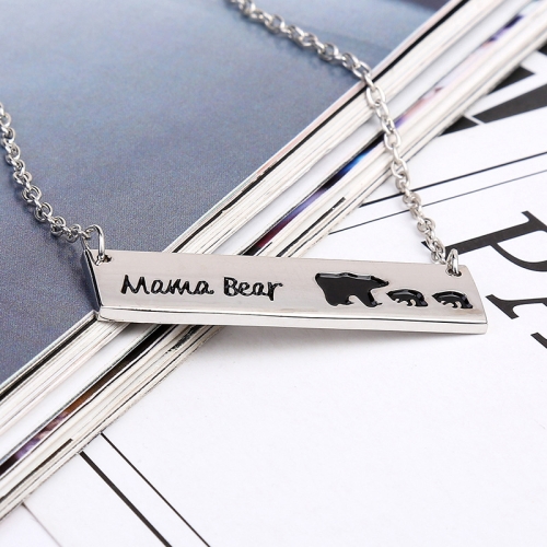 Simple Fashion Mama Bear Tag Engraved Animal Pendant Necklace Mother Kids Love Necklace(Silver)
Simple Fashion Mama Bear Tag Engraved Animal Pendant Necklace Mother Kids Love Necklace(Silver)