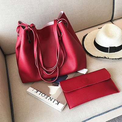 2 in 1 Soft Leather Women Bag Set Luxury Fashion Design Shoulder Bags Big Casual Bags Handbag(Wine red)
2 in 1 Soft Leather Women Bag Set Luxury Fashion Design Shoulder Bags Big Casual Bags Handbag(Wine red)