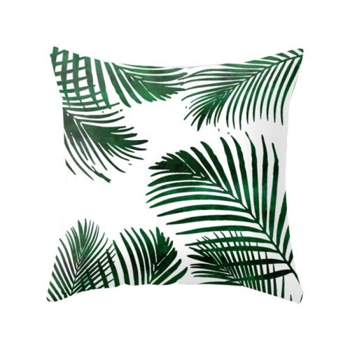 

Tropical Plants Pillow Case Polyester Decorative Pillowcases Green Leaves Throw Pillow Cover Square 45CM x45CM(34)