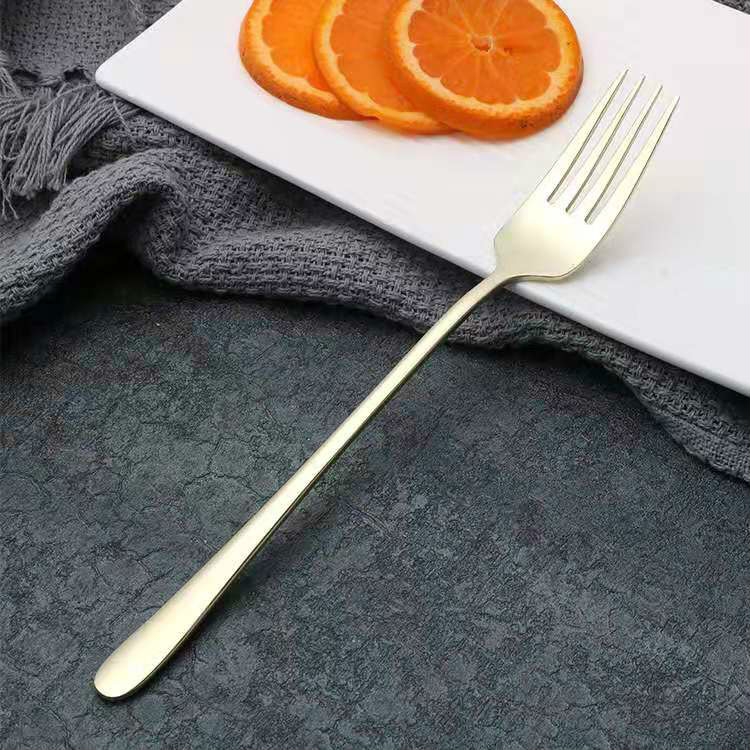 Stainless Steel Dinner Fork Korea Colourful Dessert Fork With Long Handle, Color:Light gold
Stainless Steel Dinner Fork Korea Colourful Dessert Fork With Long Handle, Color:Light gold