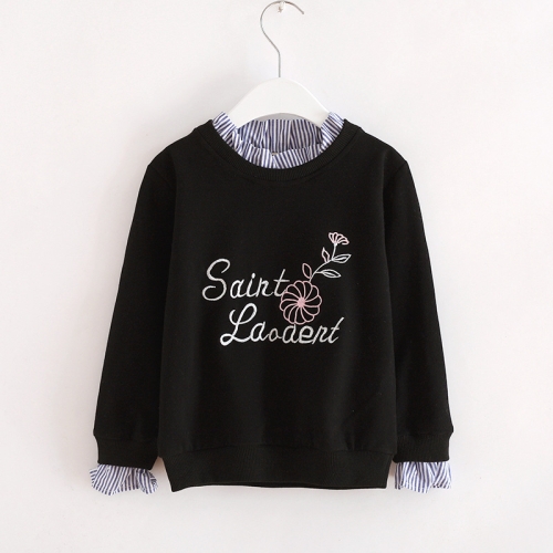Spring and Autumn Letters Flowers Embroidery Pattern Fake Two Pieces Girls Pullover, Height:140cm(Black)
Spring and Autumn Letters Flowers Embroidery Pattern Fake Two Pieces Girls Pullover, Height:140cm(Black)