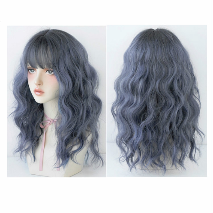 Women's Wool Long Hair With Bangs Natural Fluffy Wig, Color:Haze Blue (Black On Top ) 54CM
Women's Wool Long Hair With Bangs Natural Fluffy Wig, Color:Haze Blue (Black On Top ) 54CM