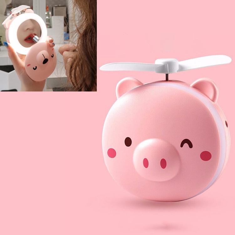 USB Charging Mini Portable LED Night Light Vanity Mirror with Fan(Pink Pig Wink)
USB Charging Mini Portable LED Night Light Vanity Mirror with Fan(Pink Pig Wink)
