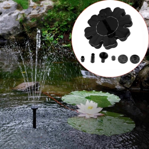 

Solar Petal Fountain Floating Fountain Pond Garden Decoration(Black)